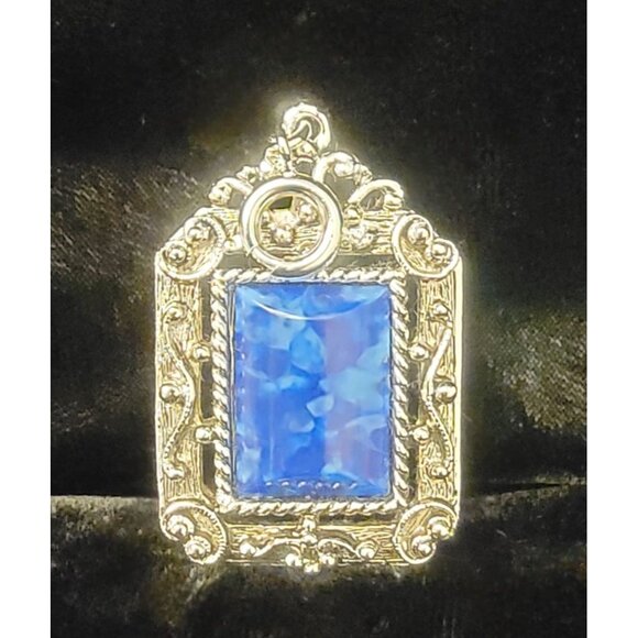 Vintage Sarah Coventry "Roman Holiday" Reversible Ornate Silver-Toned Pendant - Picture 8 of 11